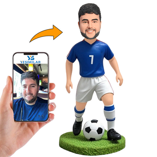 Number 7 Male Soccer Player Custom Bobbleheads