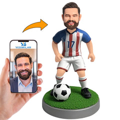 Number 17 Male Soccer Player Custom Bobbleheads