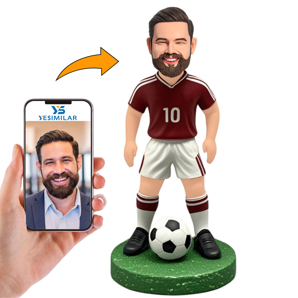 No. 10 Male Soccer Player Custom Bobbleheads Personalized Figure