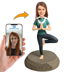 Yoga Fitness Woman Custom Bobbleheads