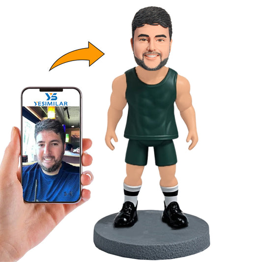 Green Suit Fitness Man Custom Bobbleheads