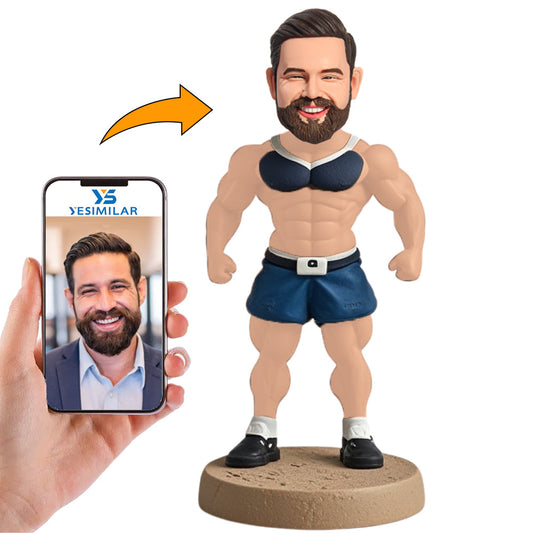 Gym Muscular Male Custom Bobbleheads Personalized Doll