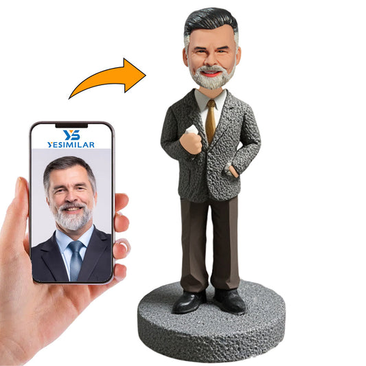 Business Man Holding a Ball of Easte Paper Custom Bobbleheads