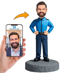 Blue Shirt Business Man Custom Bobbleheads Personalized Gifts