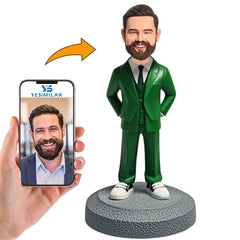 Green Suit Business Man Custom Bobbleheads