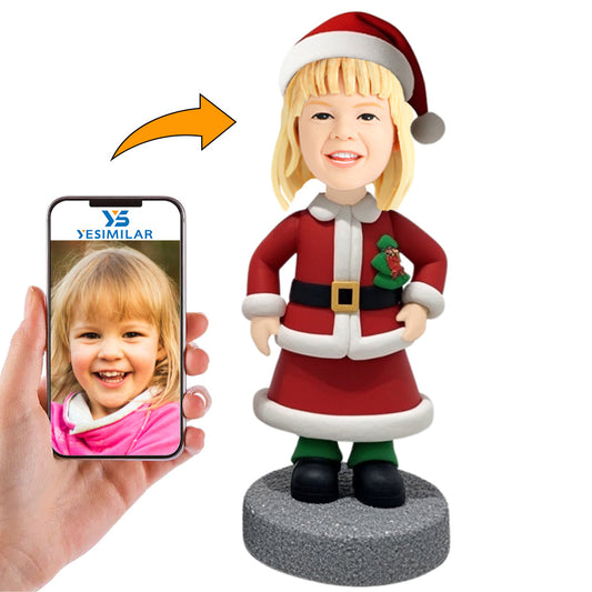 Handcraft Christmas Gifts Santa Girl Custom Bobbleheads