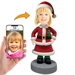 Handcraft Christmas Gifts Santa Girl Custom Bobbleheads