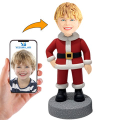 Handcraft Christmas Gifts Christmas Boy with Santa Hat Custom Bobbleheads