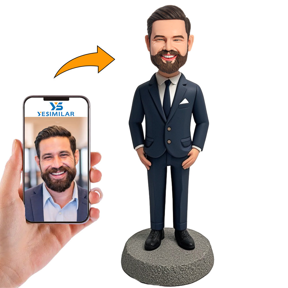 Handmade Handsome Business Man Custom Bobbleheads