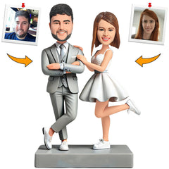 Stylish Couple Business Suit Custom Bobbleheads