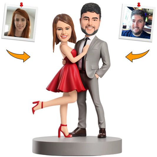 Couple In Dresses And Suits Custom Bobbleheads Personalized Figure