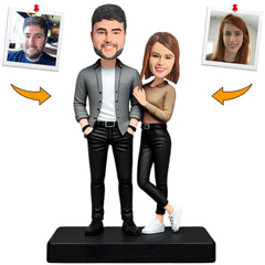 Happy Sweet Couple Custom Bobbleheads Personalized Figure