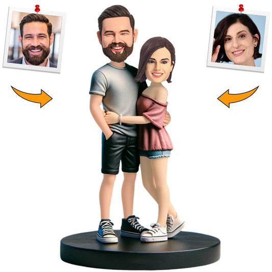 Casual Couple Sexy Woman Custom Bobbleheads Personalized Figure