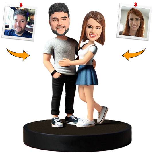 Casual Couple Dress Women Custom Bobbleheads Personalized Doll