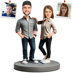 Casual Modern Couple Custom Bobbleheads