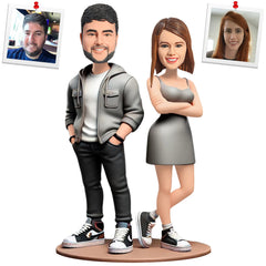 Handsome Modern Couple Custom Bobbleheads