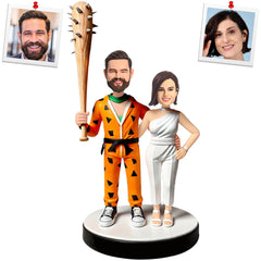 Man holding Mace Couple Custom Bobbleheads Personalized Doll