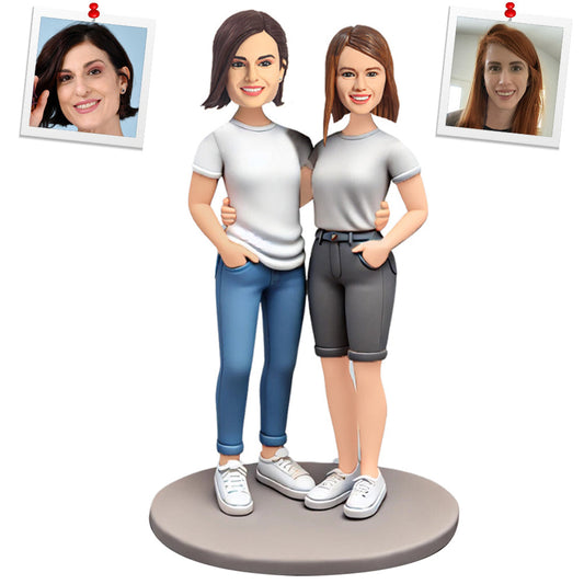 Lesbian Couple Custom Bobbleheads Personalized Figure