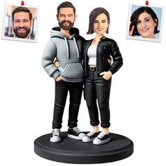 Fashion Casual Couple Custom Bobbleheads Personalized Figure