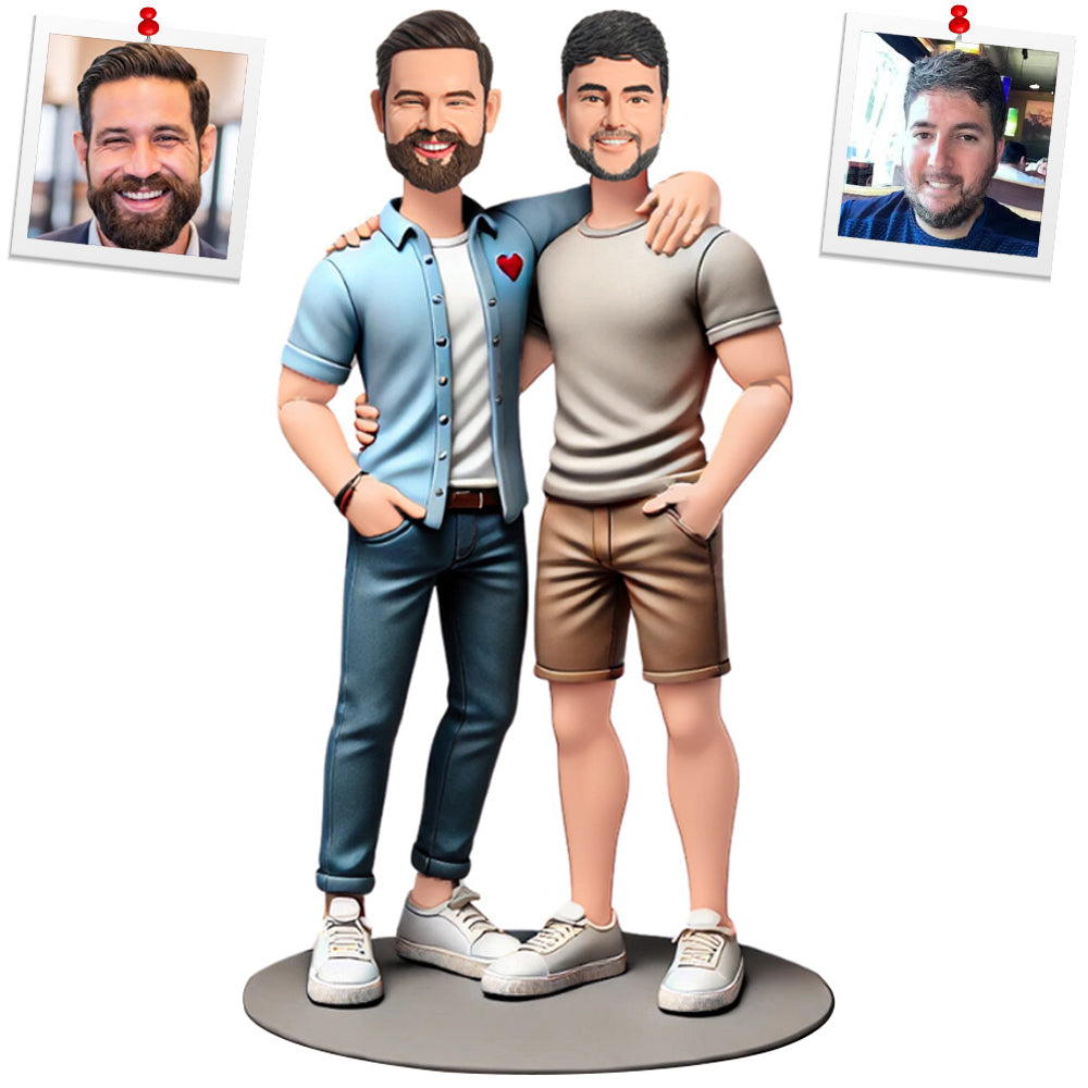 LGBT Gay Couple Custom Bobbleheads Personalized Figure