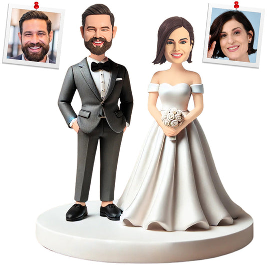 Groomsmen And Bridesmaids Custom Bobbleheads Cake Topper