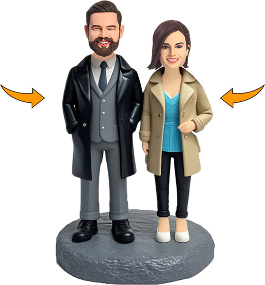 Forever Together Couple Custom Bobbleheads Cake Topper