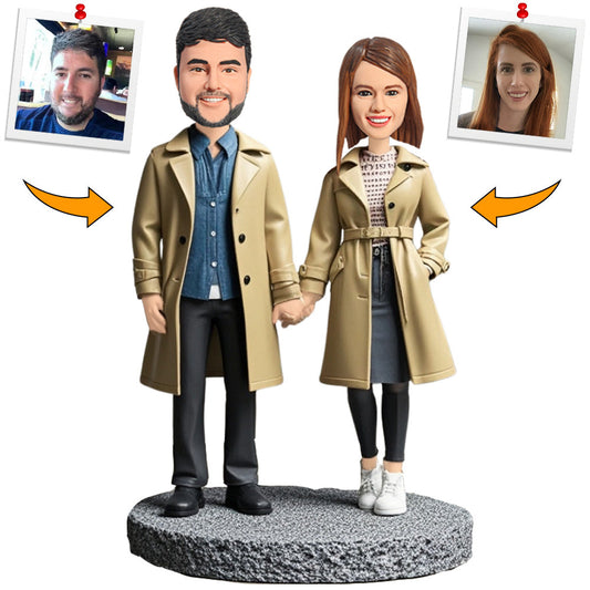 Chic & Trendy Couple Custom Bobbleheads Personalized Figure