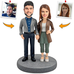 Modern Casual Couple Custom Bobbleheads Personalized Figure