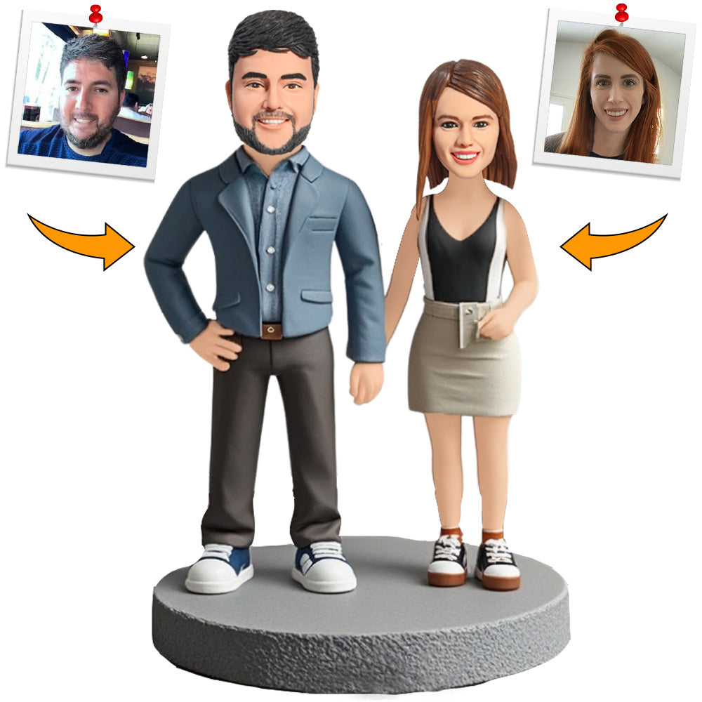 Casual Fridays Couple Custom Bobbleheads Personalized Figure