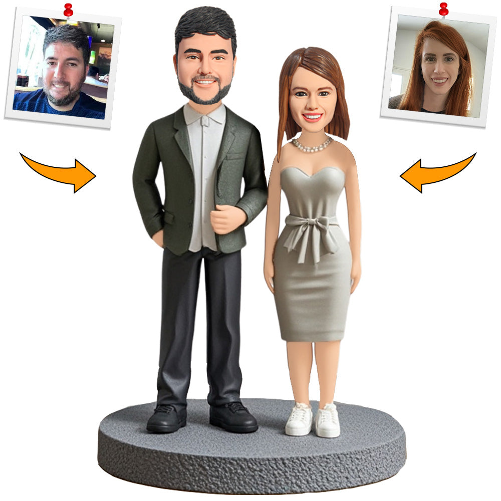 Trendy Outfits Couple Custom Bobbleheads Personalized Figure