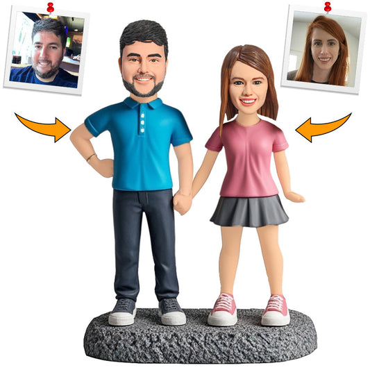 Couple in Summer Clothes Custom Bobbleheads