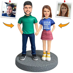 Relaxed Sunday Couple Custom Bobbleheads Personalized Doll