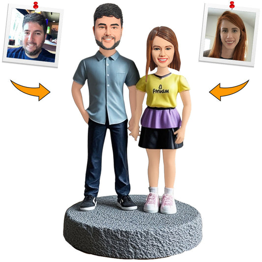 Travel Companions Couple Custom Bobbleheads Personalized Doll