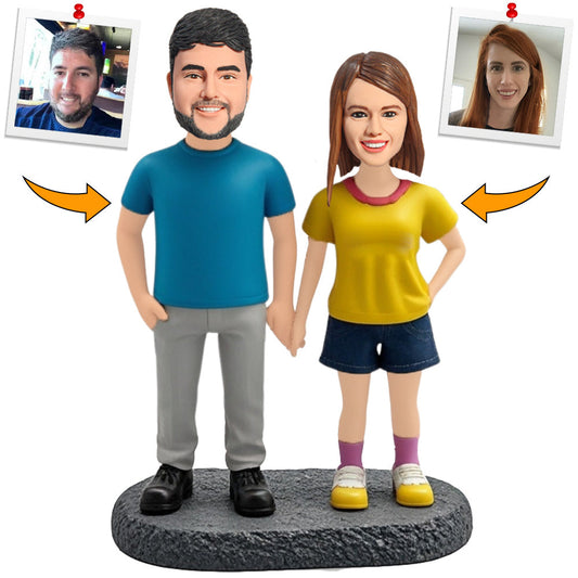 Fashion Forward Trendy Couple Custom Bobbleheads