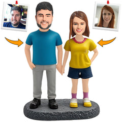 Fashion Forward Trendy Couple Custom Bobbleheads