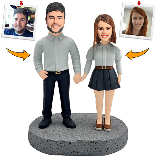 Matching T-Shirts Casual Couple Custom Bobbleheads