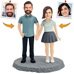 Hand in Hand Couple Custom Bobbleheads Personalized Figure