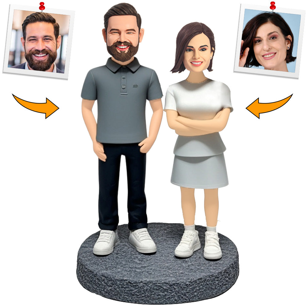 Together Forever Couple in Classic Style Custom Bobbleheads