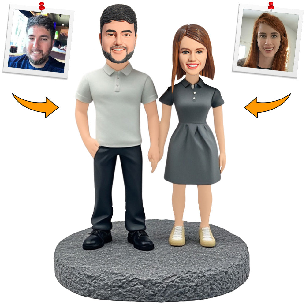 College Sweethearts Couple Custom Bobbleheads Personalized Doll