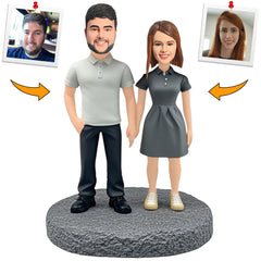 College Sweethearts Couple Custom Bobbleheads Personalized Doll