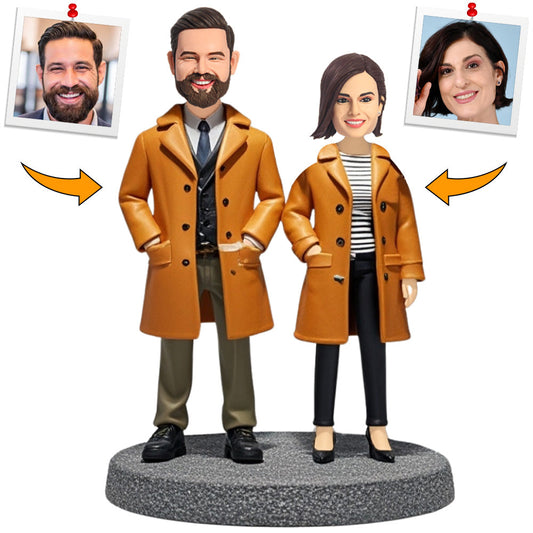 Love You to the Moon Couple Custom Bobbleheads