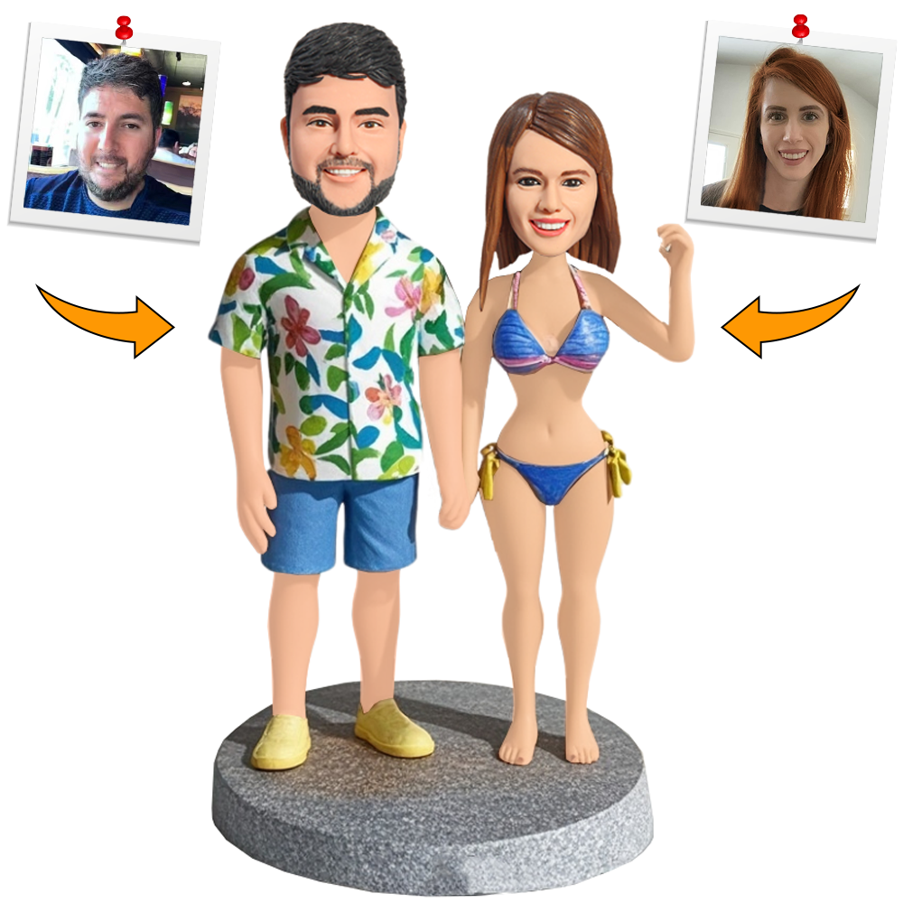 Beach Couple Custom Bobbleheads Personalized Gifts