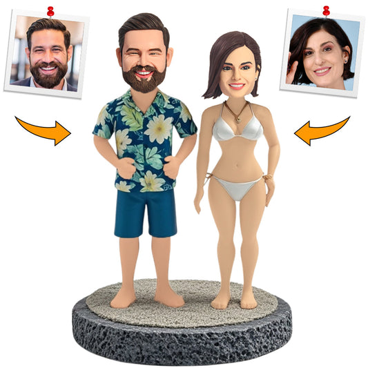 Beach Couple Sexy Girl Custom Bobbleheads Personalized Gifts