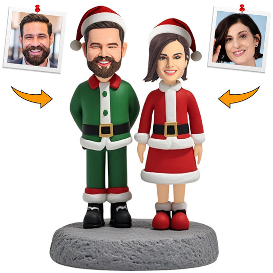 Hadmade Christmas Gifts Christmas Couple Custom Bobbleheads