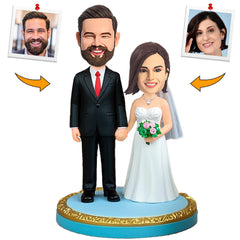 Couple Hand in Hand Wedding Custom Bobbleheads