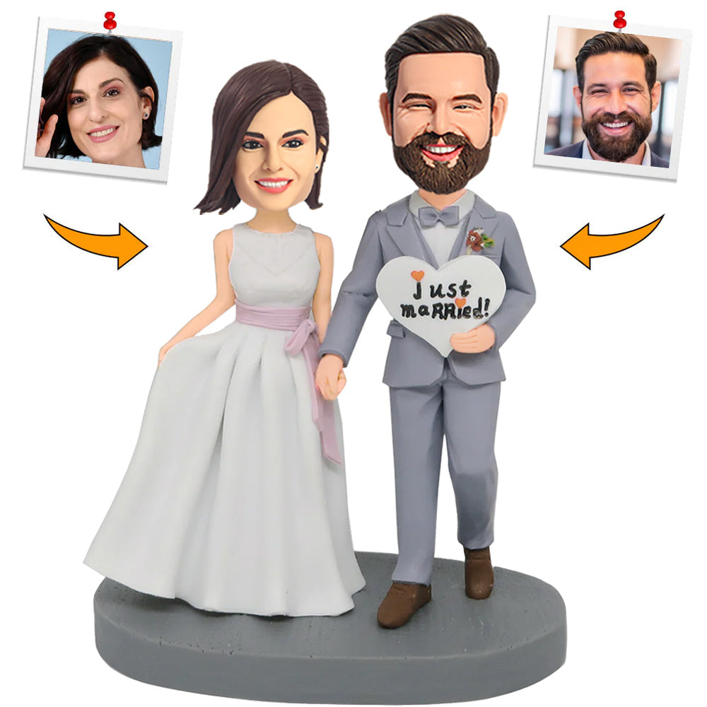 Wedding Just Married Couple Custom Bobbleheads