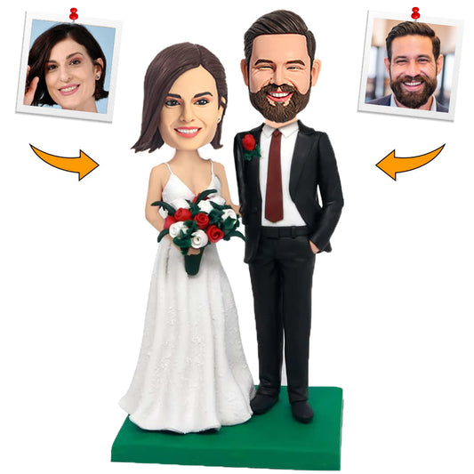Sweet Wedding Couple Custom Bobbleheads