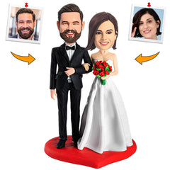 Wedding Couple on Love Heart Custom Bobbleheads