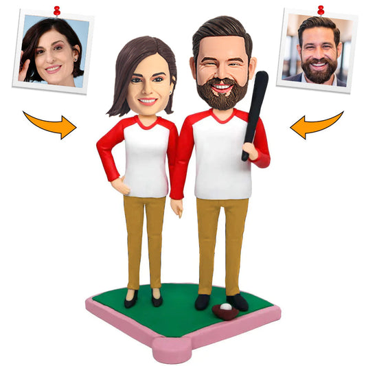 Baseball Couple Custom Bobbleheads