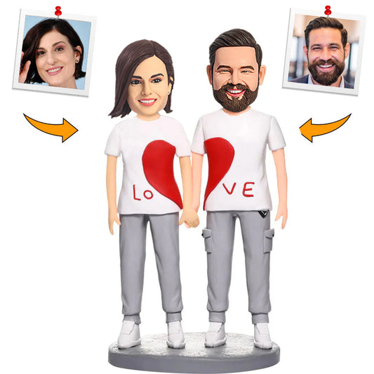 LOVE Clothes Couple Custom Bobbleheads